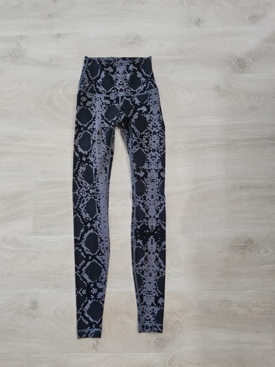 lululemon athletica Denim - lululemon athletica Black and Gray Snake-Print High-Rise Leggings